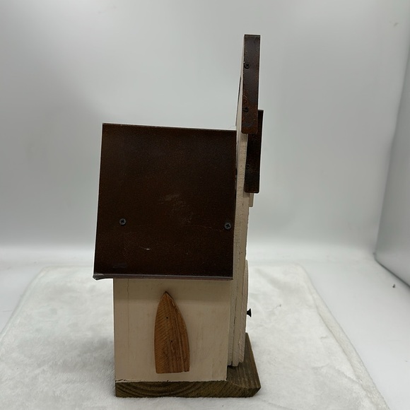 Church Wooden & Metal BirdHouse Decoration - Picture 4 of 8